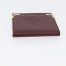 CARTIER Must Line Coin Purse Leather Bordeaux Gold Auth BSZ452A-6