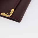 CARTIER Must Line Coin Purse Leather Bordeaux Gold Auth BSZ452A-8
