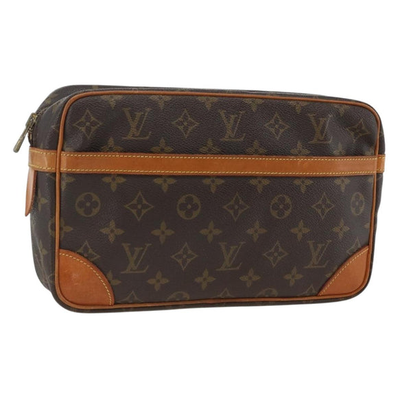 LOUIS VUITTON Monogram Compiegne 28 Clutch Bag M51845 LV Auth BSZ477