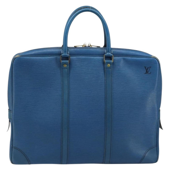 LOUIS VUITTON Epi Porte Documents Voyage Business Bag Blue M41144 LV Auth BSZ487