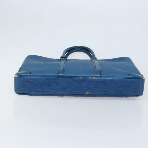 LOUIS VUITTON Epi Porte Documents Voyage Business Bag Blue M41144 LV Auth BSZ487