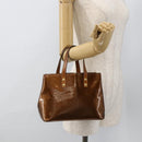 LOUIS VUITTON Monogram Vernis Reade PM Hand Bag Bronze M91146 LV Auth BSZ490-21