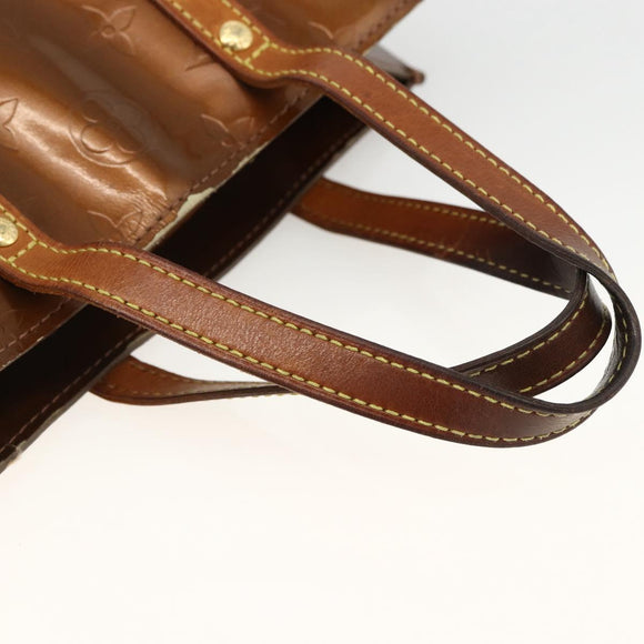 LOUIS VUITTON Monogram Vernis Reade PM Hand Bag Bronze M91146 LV Auth BSZ490