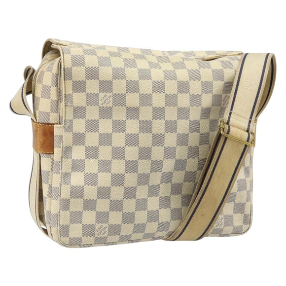 LOUIS VUITTON Damier Azur Naviglio Shoulder Bag N51189 LV Auth BSZ491