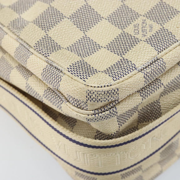 LOUIS VUITTON Damier Azur Naviglio Shoulder Bag N51189 LV Auth BSZ491