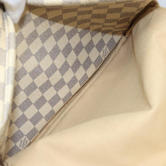 LOUIS VUITTON Damier Azur Naviglio Shoulder Bag N51189 LV Auth BSZ491