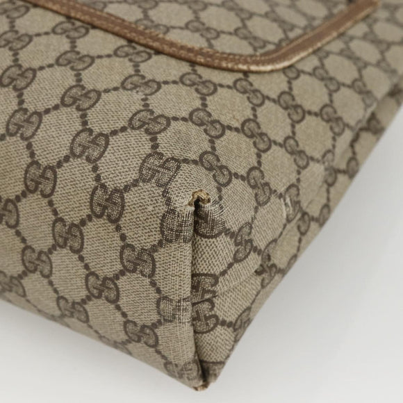 GUCCI GG Supreme Web Sherry Line Tote Bag PVC Beige Gold 39 02 003 Auth BSZ492
