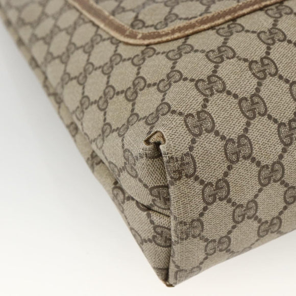 GUCCI GG Supreme Web Sherry Line Tote Bag PVC Beige Gold 39 02 003 Auth BSZ492
