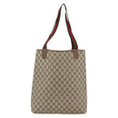 GUCCI GG Supreme Web Sherry Line Tote Bag PVC Beige Gold 39 02 003 Auth BSZ492-2