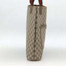 GUCCI GG Supreme Web Sherry Line Tote Bag PVC Beige Gold 39 02 003 Auth BSZ492-3