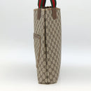 GUCCI GG Supreme Web Sherry Line Tote Bag PVC Beige Gold 39 02 003 Auth BSZ492-4
