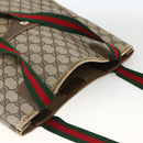GUCCI GG Supreme Web Sherry Line Tote Bag PVC Beige Gold 39 02 003 Auth BSZ492-6