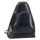 GUCCI Bamboo Shoulder Bag Patent leather Black Gold 000 2113 0027 Auth BSZ493-1