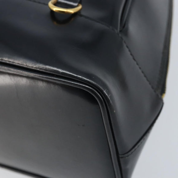 GUCCI Bamboo Shoulder Bag Patent leather Black Gold 000 2113 0027 Auth BSZ493