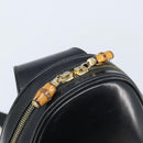GUCCI Bamboo Shoulder Bag Patent leather Black Gold 000 2113 0027 Auth BSZ493-10