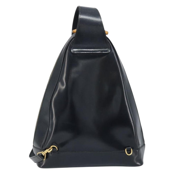 GUCCI Bamboo Shoulder Bag Patent leather Black Gold 000 2113 0027 Auth BSZ493