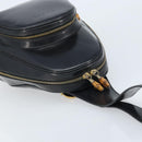 GUCCI Bamboo Shoulder Bag Patent leather Black Gold 000 2113 0027 Auth BSZ493-6