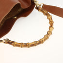GUCCI Bamboo Hand Bag Leather 2way Brown Gold 001 2113 1638 Auth BSZ494-7