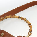 GUCCI Bamboo Hand Bag Leather 2way Brown Gold 001 2113 1638 Auth BSZ494-8