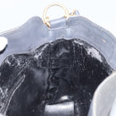 GUCCI Bamboo Hand Bag Leather 2way Black Gold 001 1705 1638 Auth BSZ495-18