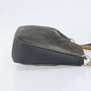 GUCCI Bamboo Hand Bag Leather 2way Black Gold 001 1705 1638 Auth BSZ495-4