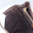 CELINE Macadam Canvas Tote Bag PVC Leather Brown Gold Auth BSZ496-20