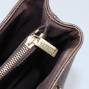 CELINE Macadam Canvas Tote Bag PVC Leather Brown Gold Auth BSZ496-21