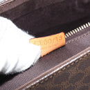 CELINE Macadam Canvas Tote Bag PVC Leather Brown Gold Auth BSZ496-12