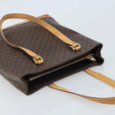 CELINE Macadam Canvas Tote Bag PVC Leather Brown Gold Auth BSZ496-6
