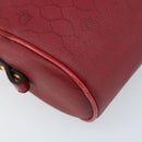 Christian Dior Honeycomb Canvas Shoulder Bag PVC Red Gold Auth BSZ497-16