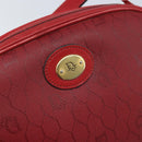 Christian Dior Honeycomb Canvas Shoulder Bag PVC Red Gold Auth BSZ497-17