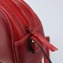Christian Dior Honeycomb Canvas Shoulder Bag PVC Red Gold Auth BSZ497-10