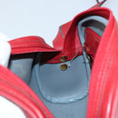 Christian Dior Honeycomb Canvas Shoulder Bag PVC Red Gold Auth BSZ497-18