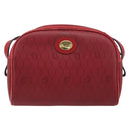 Christian Dior Honeycomb Canvas Shoulder Bag PVC Red Gold Auth BSZ497-13