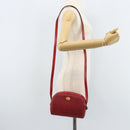 Christian Dior Honeycomb Canvas Shoulder Bag PVC Red Gold Auth BSZ497-22