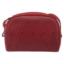 Christian Dior Honeycomb Canvas Shoulder Bag PVC Red Gold Auth BSZ497-2
