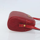 Christian Dior Honeycomb Canvas Shoulder Bag PVC Red Gold Auth BSZ497-3
