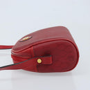 Christian Dior Honeycomb Canvas Shoulder Bag PVC Red Gold Auth BSZ497-4