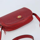 Christian Dior Honeycomb Canvas Shoulder Bag PVC Red Gold Auth BSZ497-6