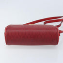 Christian Dior Honeycomb Canvas Shoulder Bag PVC Red Gold Auth BSZ497-5