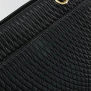 BALLY Chain Shoulder Bag Leather Black Gold Auth BSZ498-10