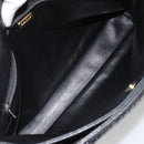 BALLY Chain Shoulder Bag Leather Black Gold Auth BSZ498-11