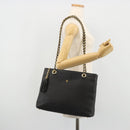 BALLY Chain Shoulder Bag Leather Black Gold Auth BSZ498-26