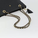 BALLY Chain Shoulder Bag Leather Black Gold Auth BSZ498-7