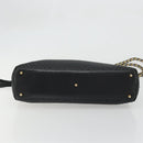 BALLY Chain Shoulder Bag Leather Black Gold Auth BSZ498-5