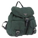 PRADA Backpack Nylon Green Silver Auth BSZ500-1