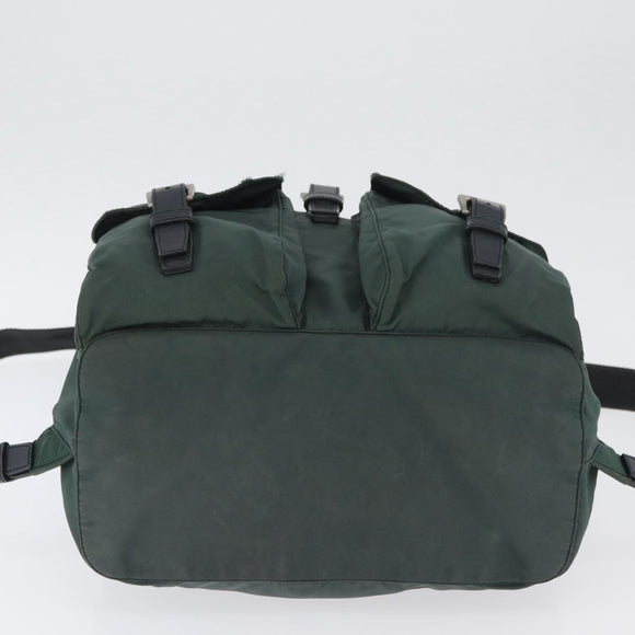 PRADA Backpack Nylon Green Silver Auth BSZ500