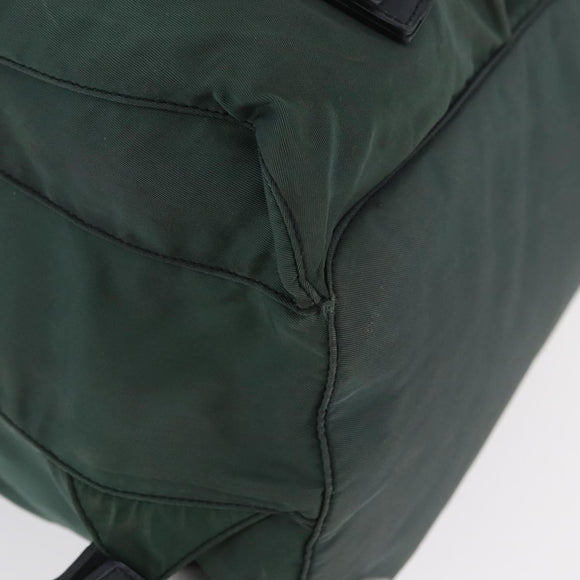 PRADA Backpack Nylon Green Silver Auth BSZ500