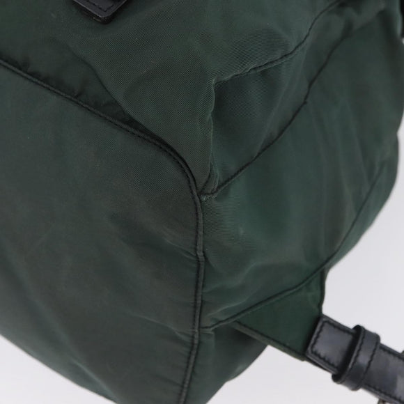 PRADA Backpack Nylon Green Silver Auth BSZ500