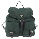 PRADA Backpack Nylon Green Silver Auth BSZ500-13